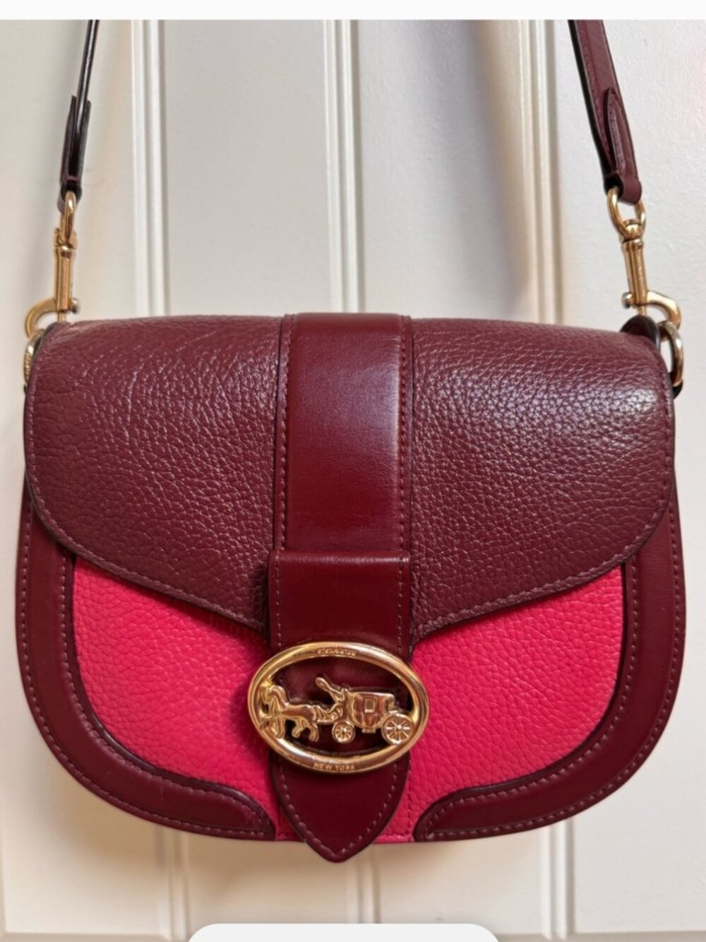 Coach Georgie saddle bag cherry